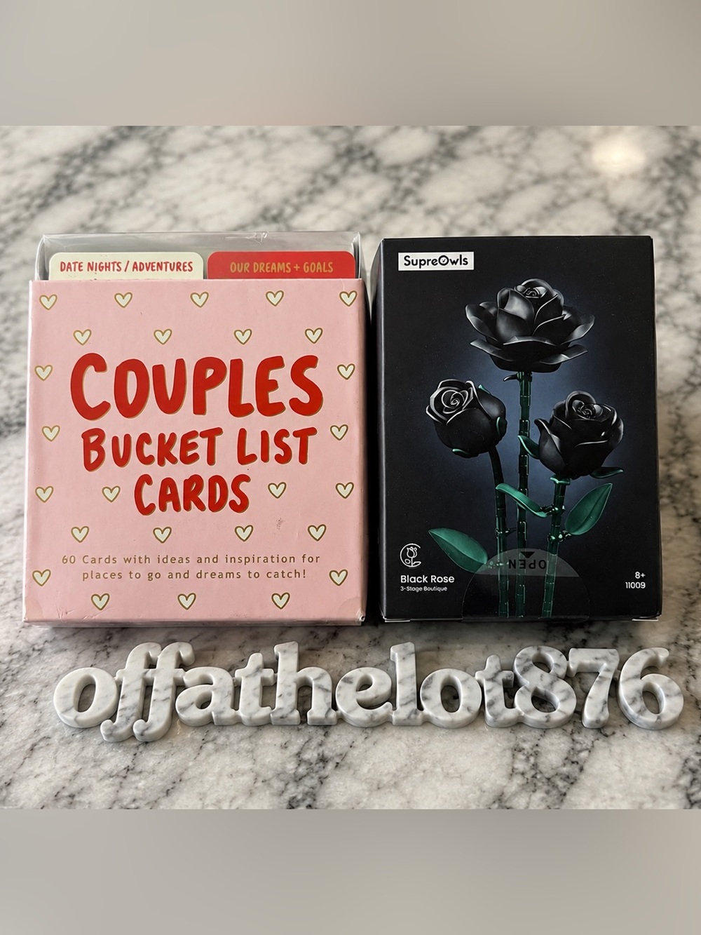 Couples Bucket List Cards - Pink w / floral Legos